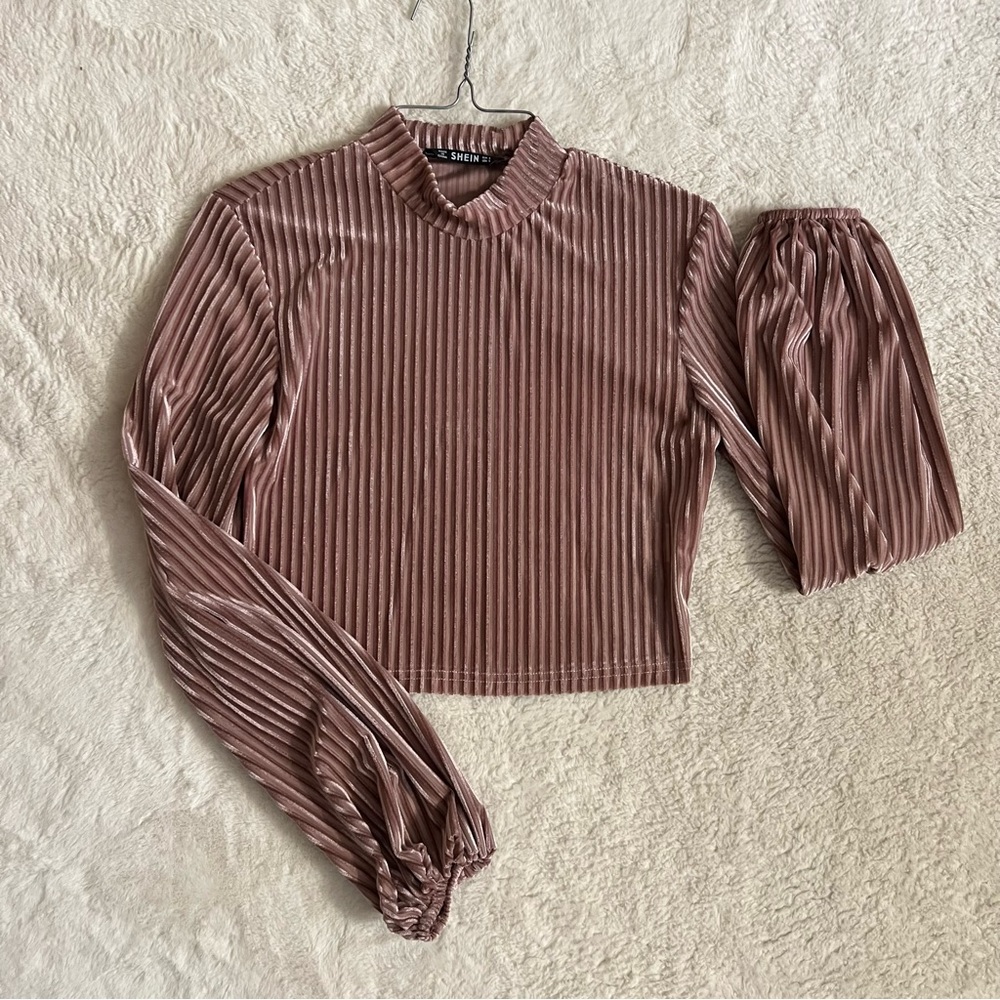 Velvet Cropped Long Sleeve NWOT